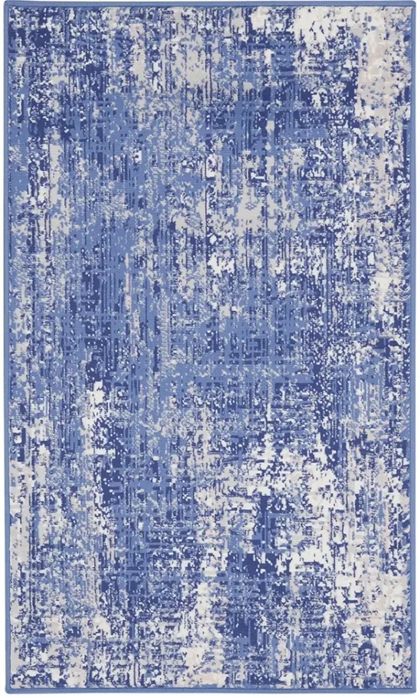 Whimsicle WHS08 Blue/Ivory 3' x 5' Rug