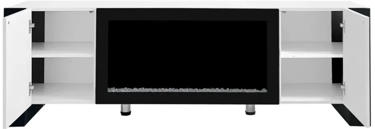 Merax Modern TV Stand with Non-heating Electric Fireplace