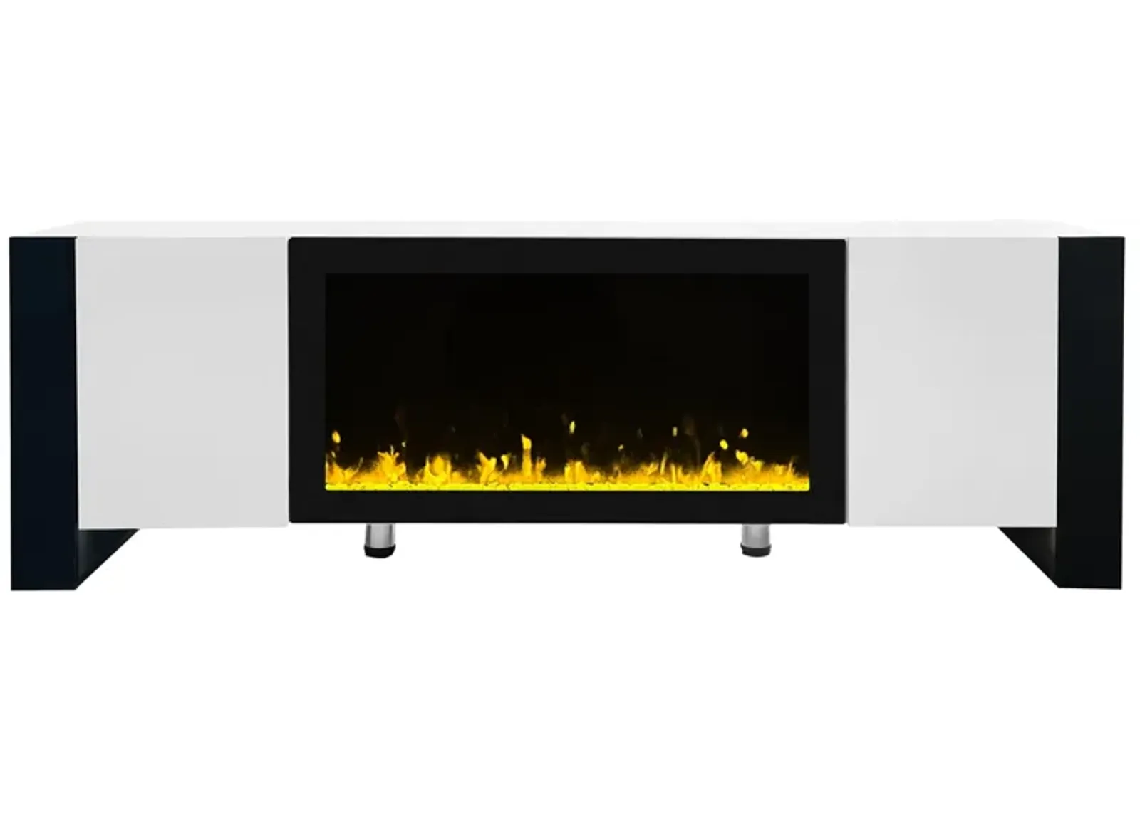 Merax Modern TV Stand with Non-heating Electric Fireplace