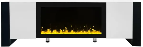 Merax Modern TV Stand with Non-heating Electric Fireplace