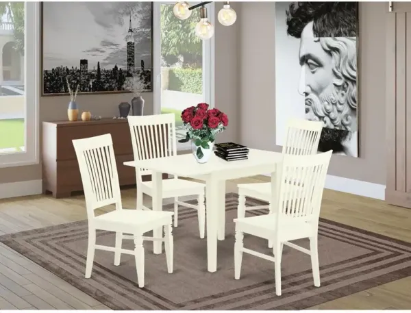 East West Furniture Dining Room Set Linen White