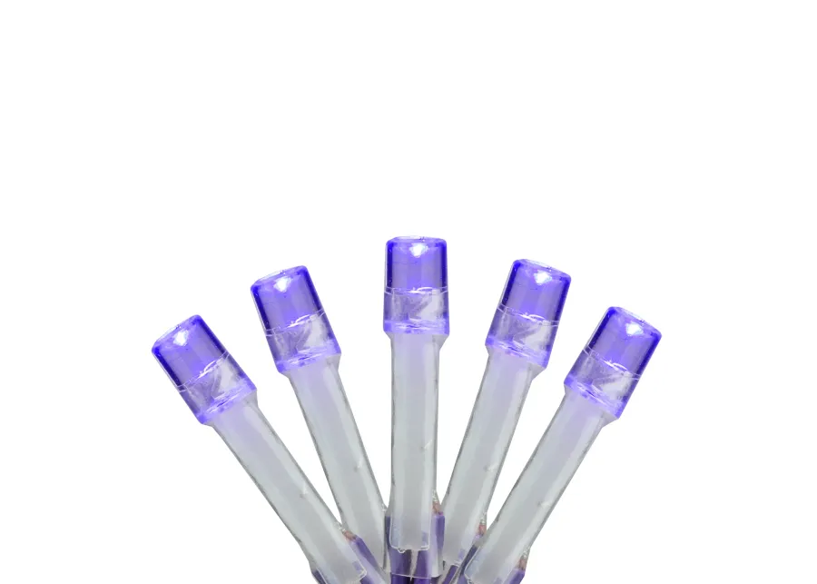 15-Count Battery Operated Purple LED Micro Christmas Lights - 4.8 ft Purple Wire