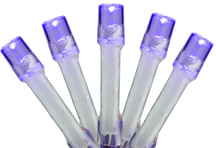 15-Count Battery Operated Purple LED Micro Christmas Lights - 4.8 ft Purple Wire