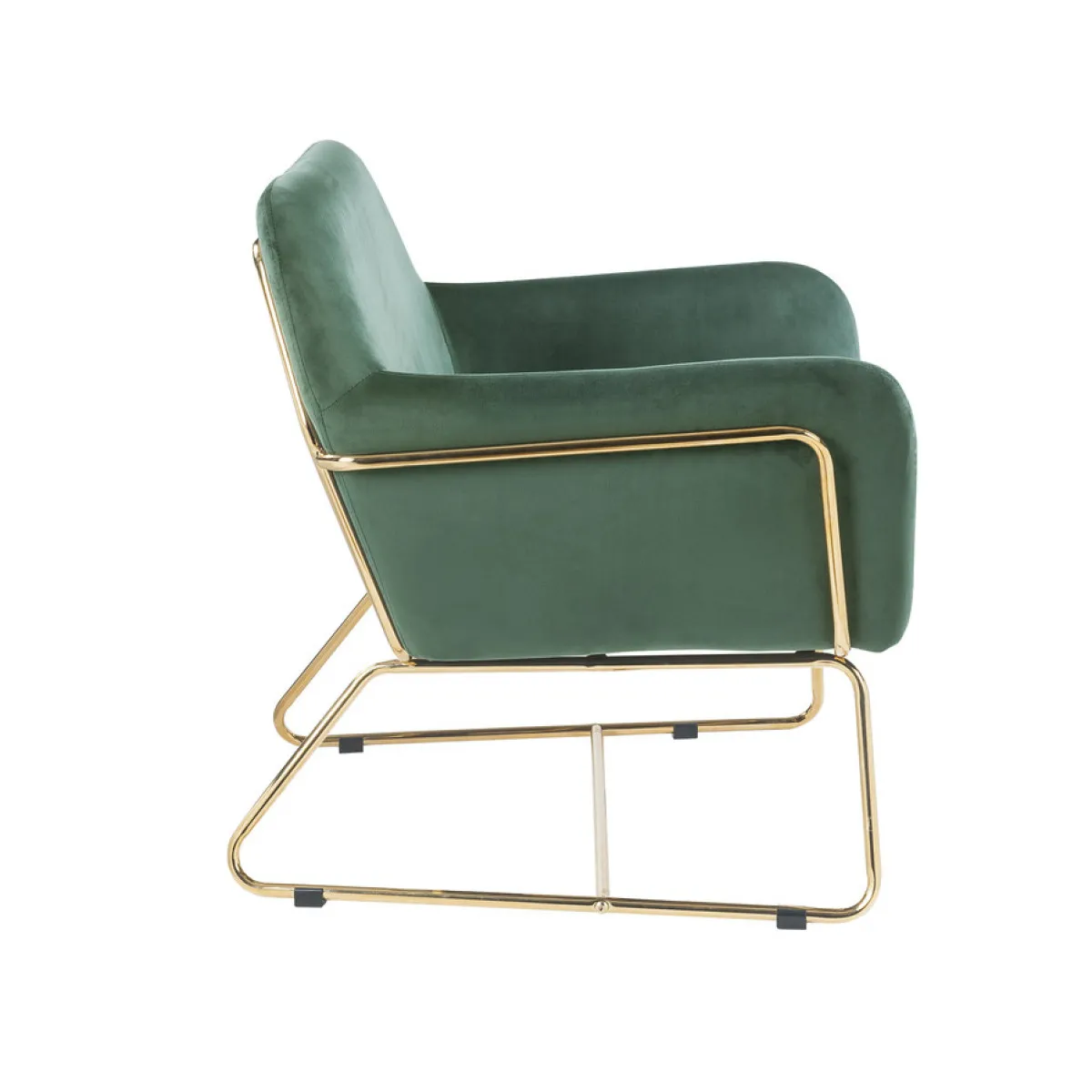 Keira Velvet Accent Chair With Metal Base