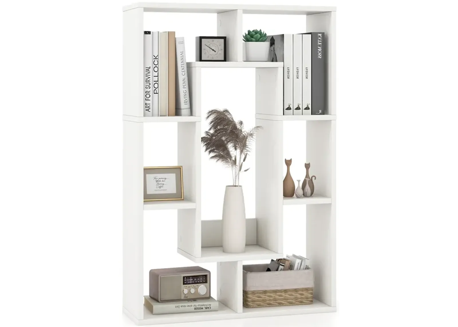 7-Cube Geometric Bookshelf Modern Decorative Open Bookcase