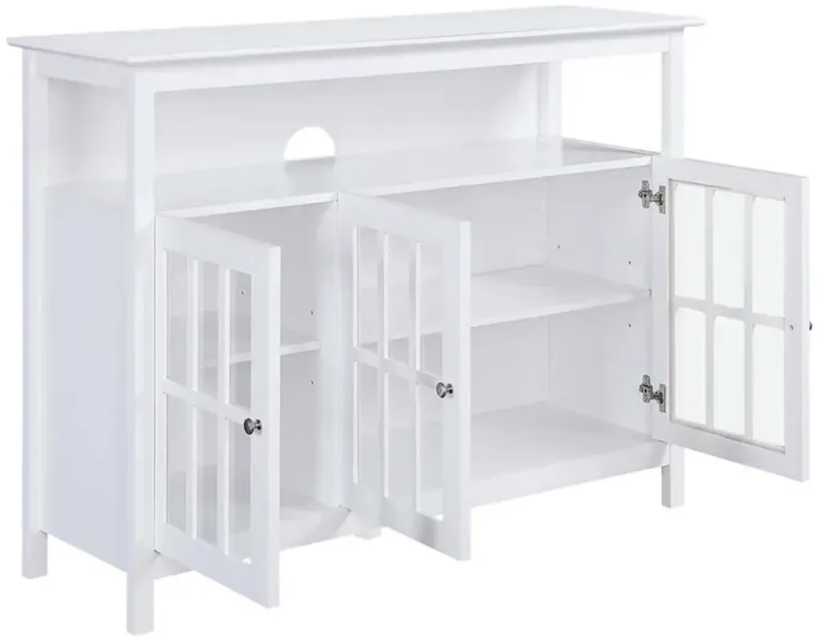 Convenience Concepts Big Sur Deluxe TV Stand with Storage Cabinets and Shelf for TVs up to 55 Inches White