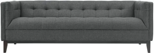 Serve Tufted Button Sofa - Elegant Polyester Upholstery, Walnut Legs - Ideal for Living Rooms, Lounge Spaces, and Reception Areas