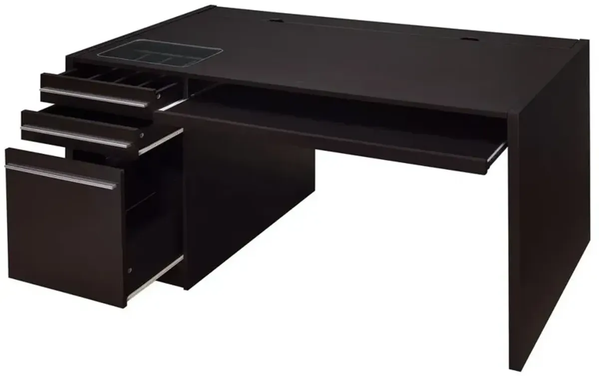 Halston 3-drawer Connect-it Office Desk Cappuccino