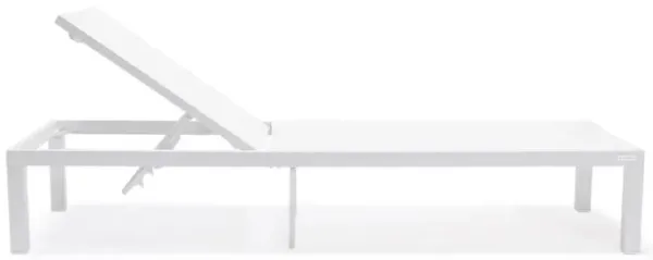 LeisureMod Marlin Patio Chaise Lounge Chair With White Aluminum Frame, Set of 2