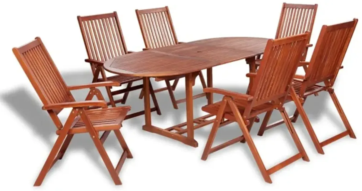 vidaXL 7 Piece Outdoor Dining Set Solid Acacia Wood