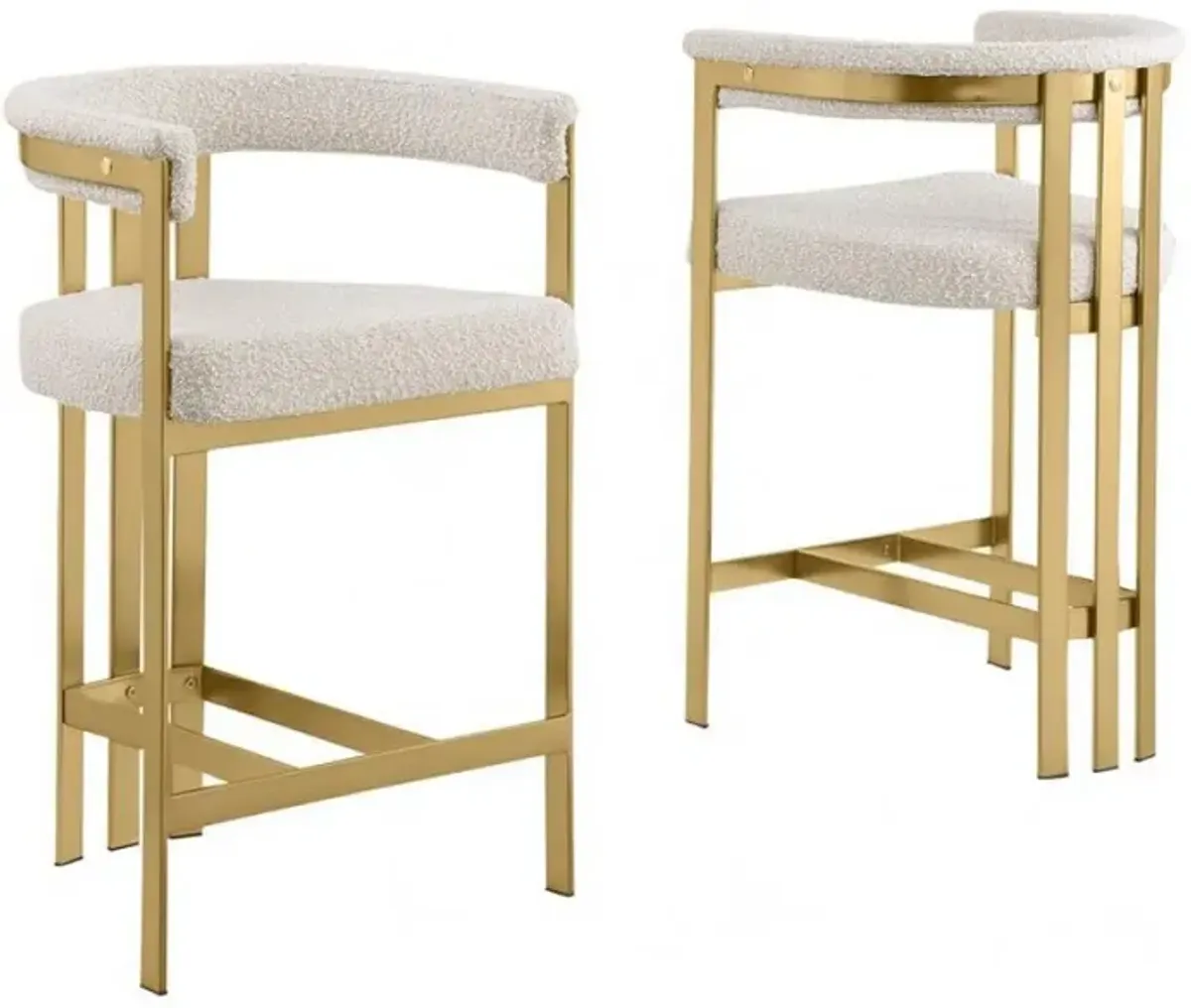 Glam gatsby Cream counter height chairs- Set of 2