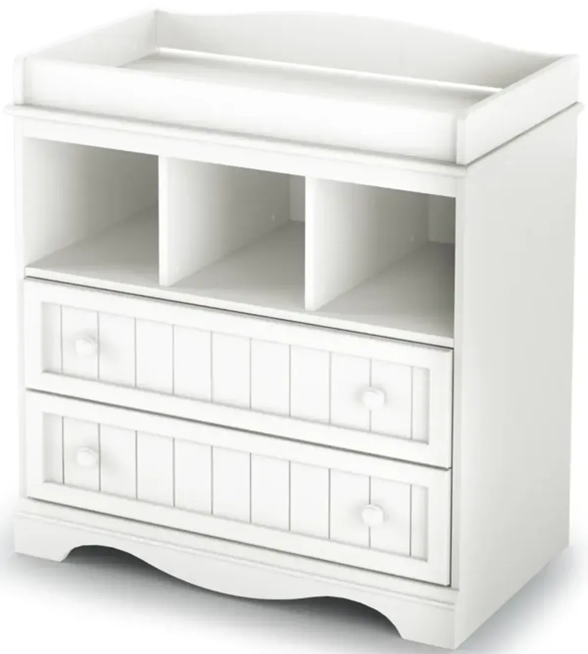 Baby Changing Station in Wood Finish with Dual Drawers
