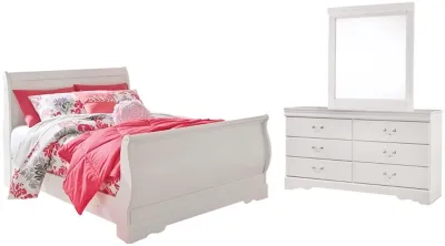 Anarasia Full Sleigh Bed with Dresser and Mirror