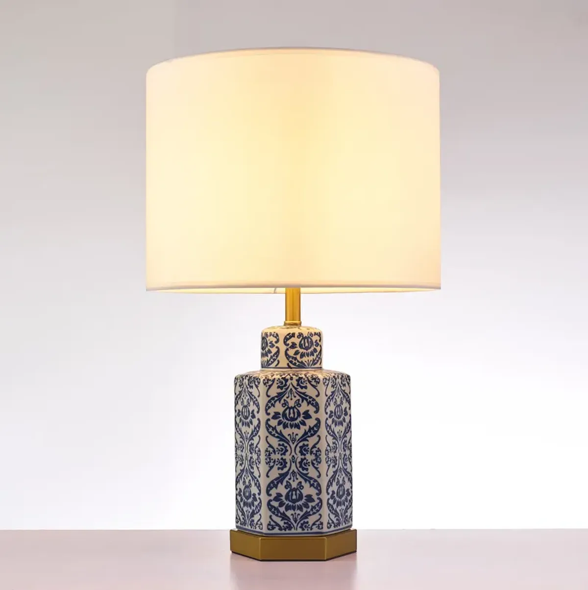 Pasargad Home Destro Collection Metal & Ceramic Table Lamp Lights