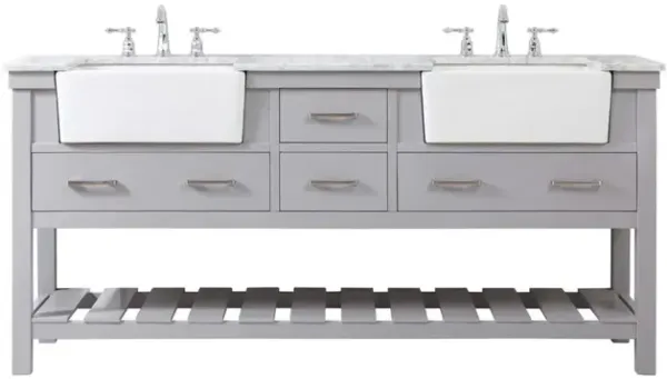 Elegant Kitchen and Bath 72 inch double bathroom vanity in grey