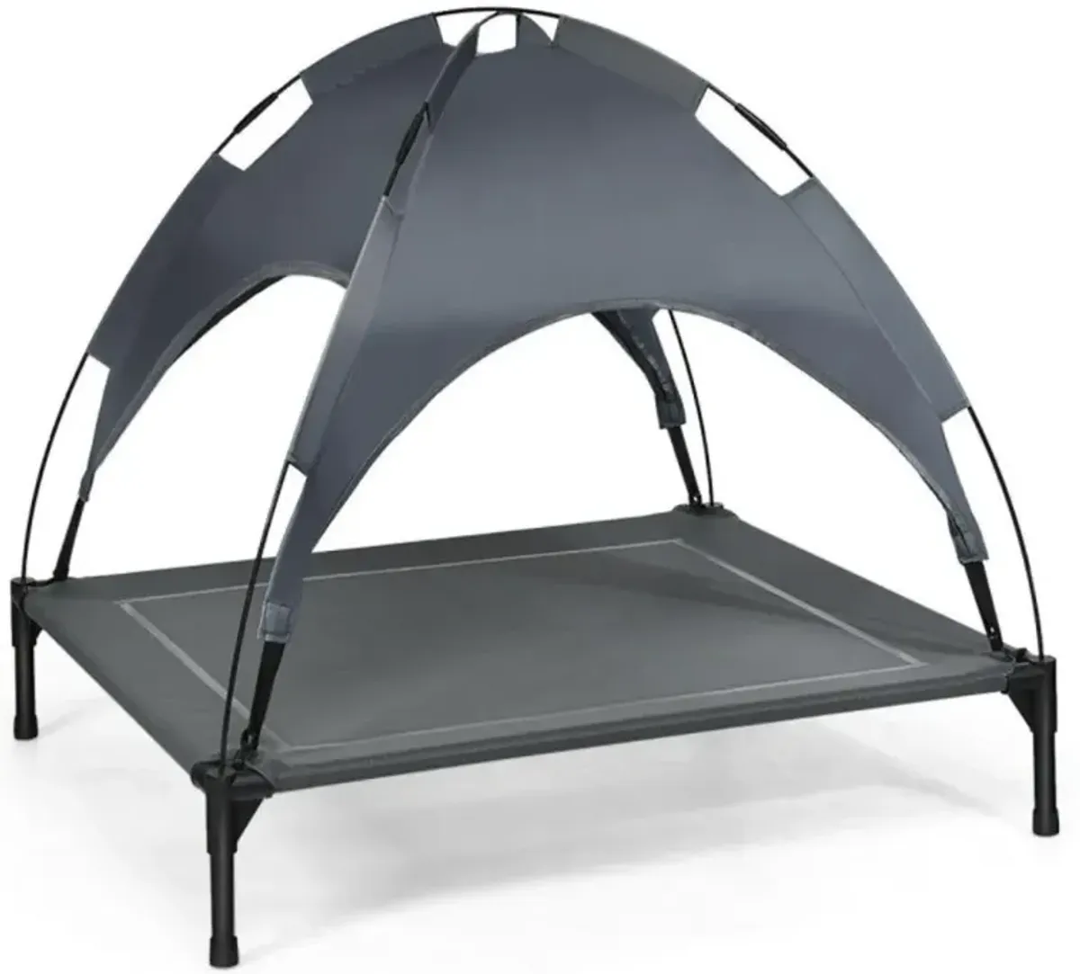 Hivvago Portable Elevated Outdoor Pet Bed with Removable Canopy Shade