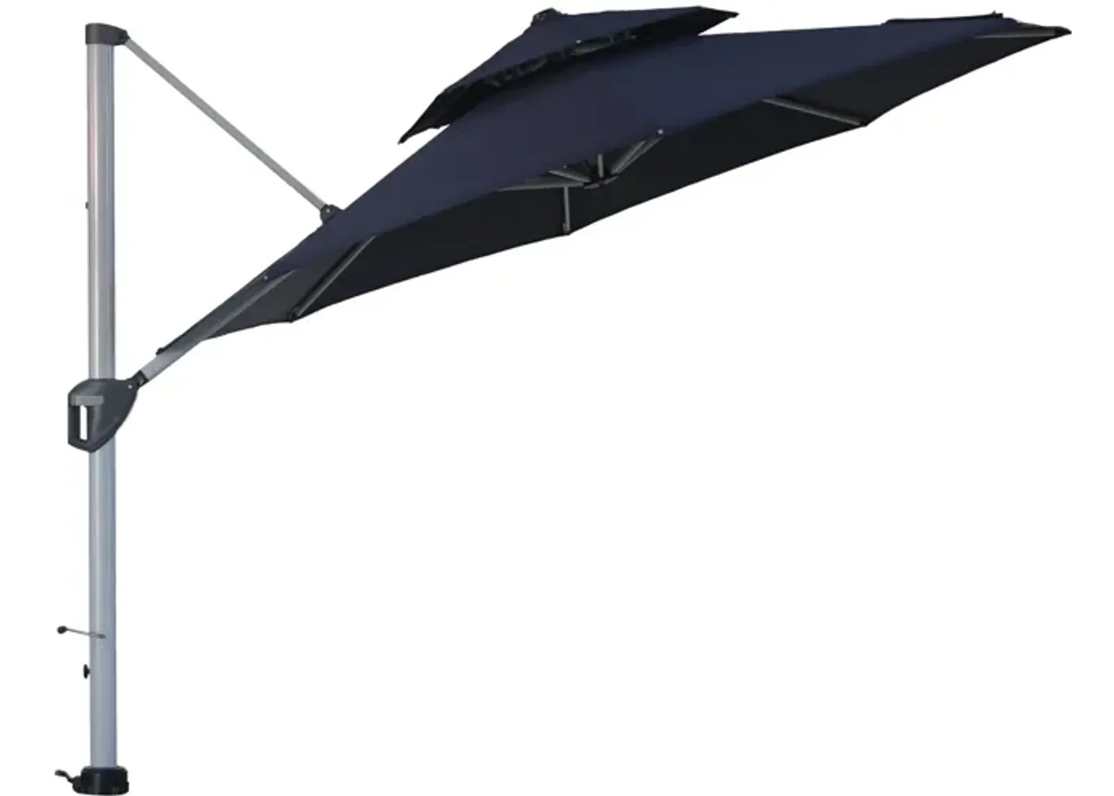 MONDAWE 11ft 2-Tier Square Cantilever Outdoor Patio Umbrella with Included Cover