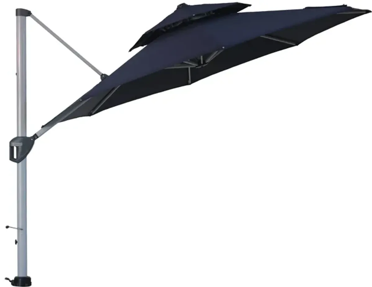 MONDAWE 11ft 2-Tier Square Cantilever Outdoor Patio Umbrella with Included Cover