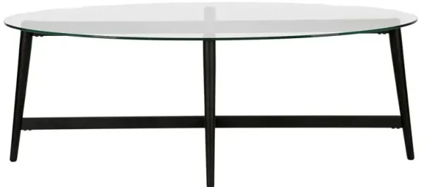 Hudson&Canal Olson 50.5'' Wide Oval Coffee Table in Blackened Bronze