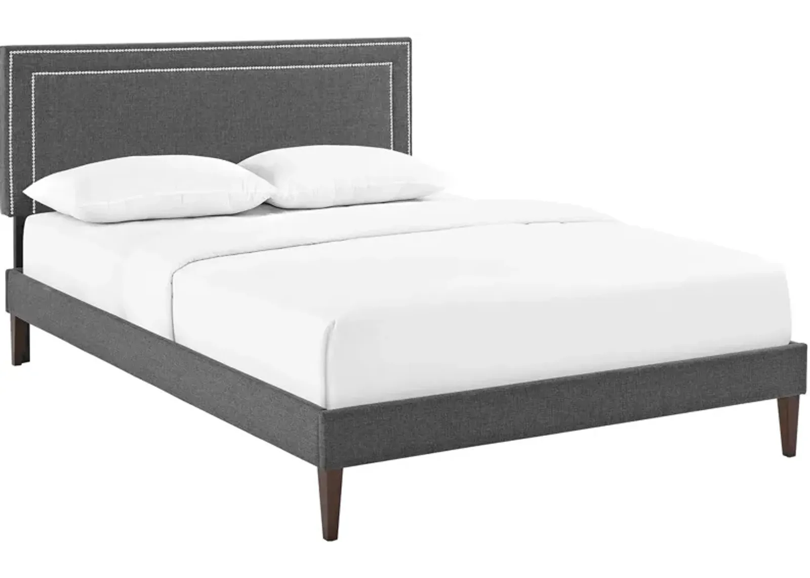 Modway - Virginia Full Fabric Platform Bed with Squared Tapered Legs Gray