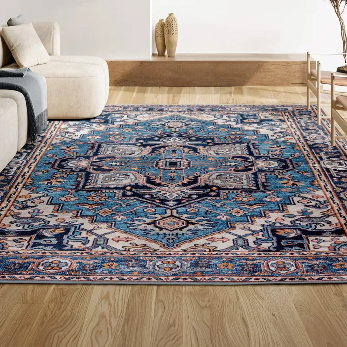 Cirali Ornate Large Medallion Machine-Washable Area Rug