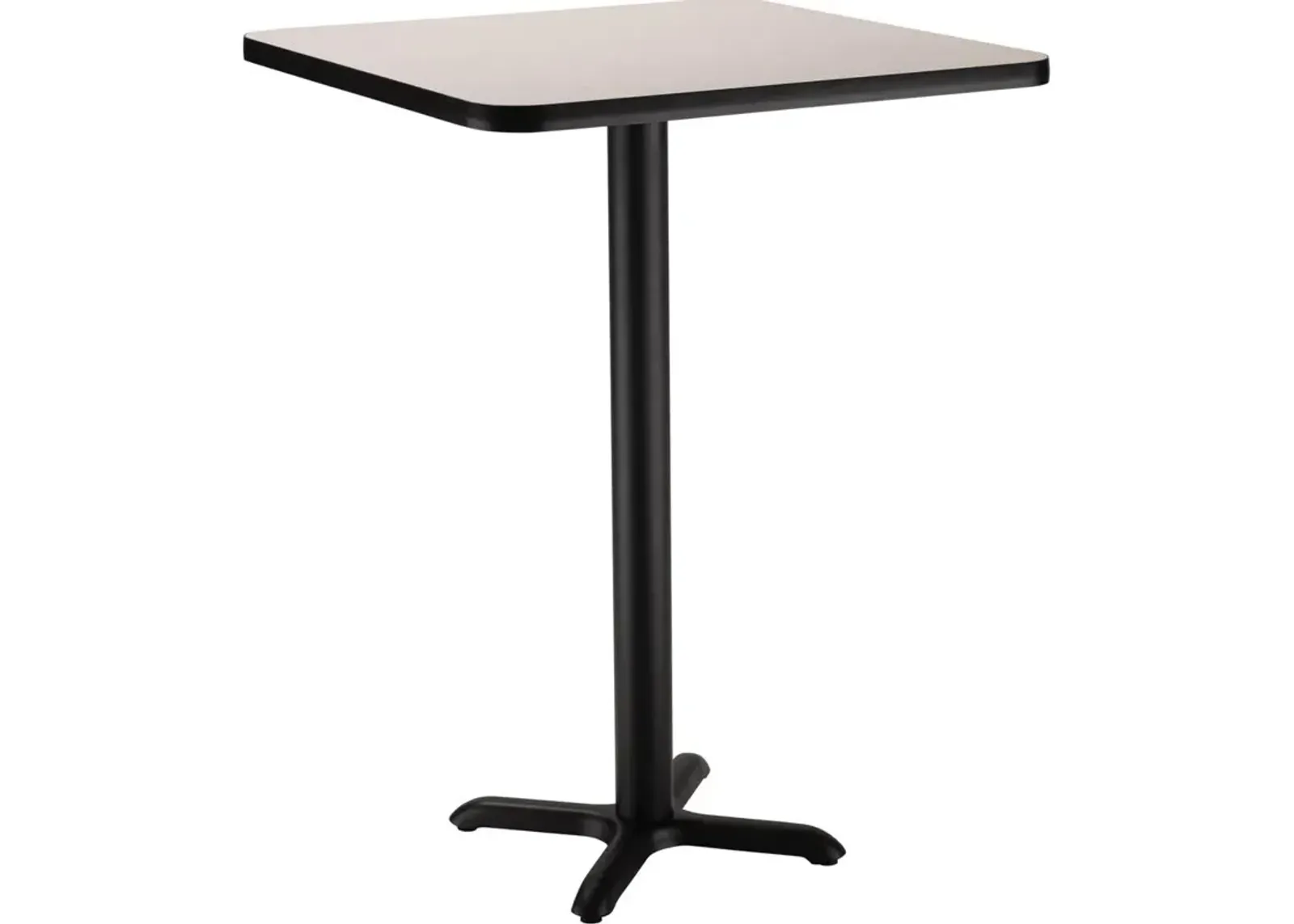 NPS® Café Table, 36" Square, "X" Base, 42" Height, Particleboard Core/T-Mold - Grey