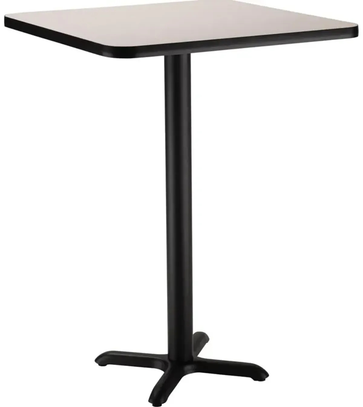 NPS® Café Table, 36" Square, "X" Base, 42" Height, Particleboard Core/T-Mold - Grey