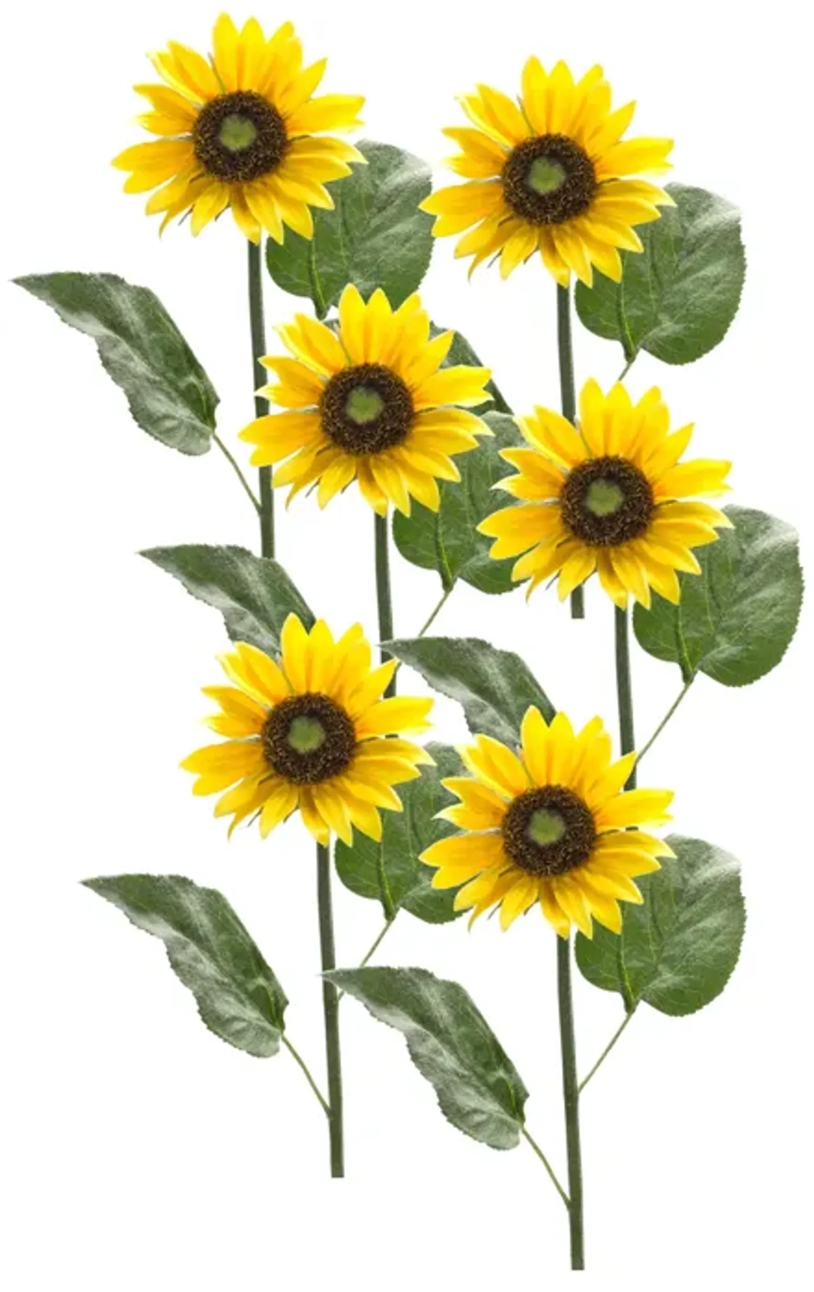 Sunflower Floral Stem Vibrant Artificial Flower for Home and Garden Decor (Set of 6)