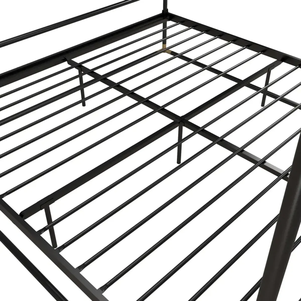 Celeste Canopy Metal Bed, King, Black & Gold