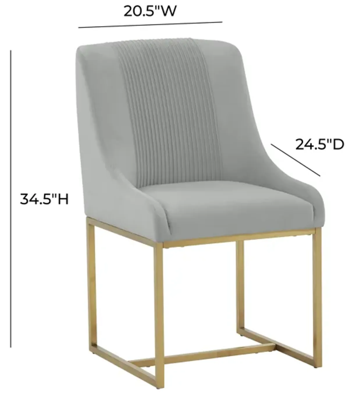 Lisa Pleated Velvet Dining Chair