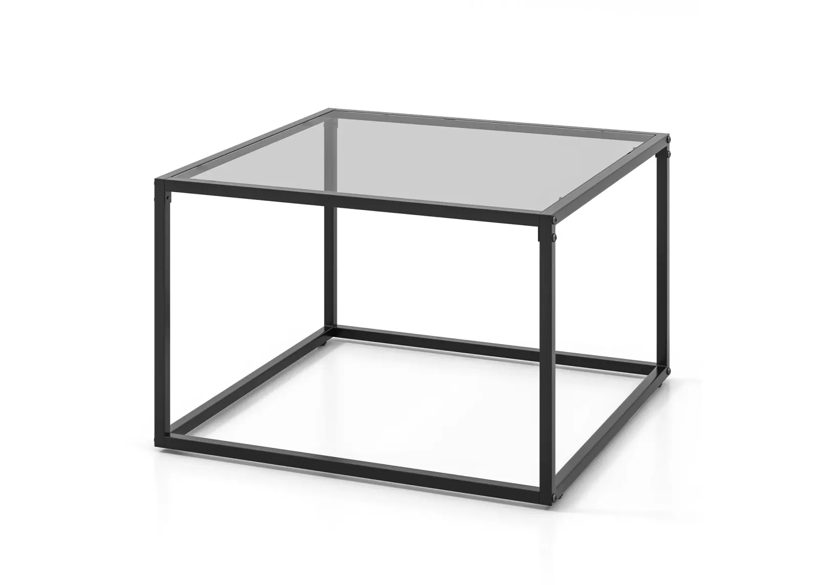 27.5 Inch Home Square Tea Table with Heavy-duty Metal Frame