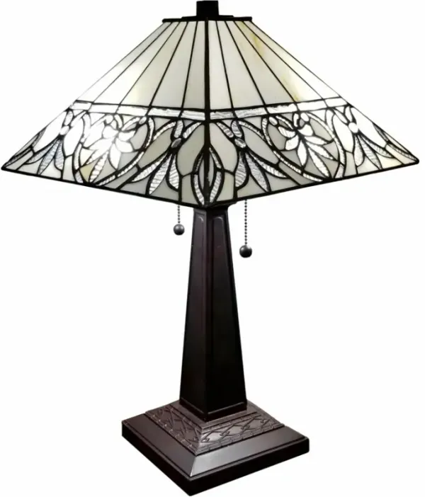Hivvago 22" Dark Brown Metal Two Light Candlestick Table Lamp With White Shade