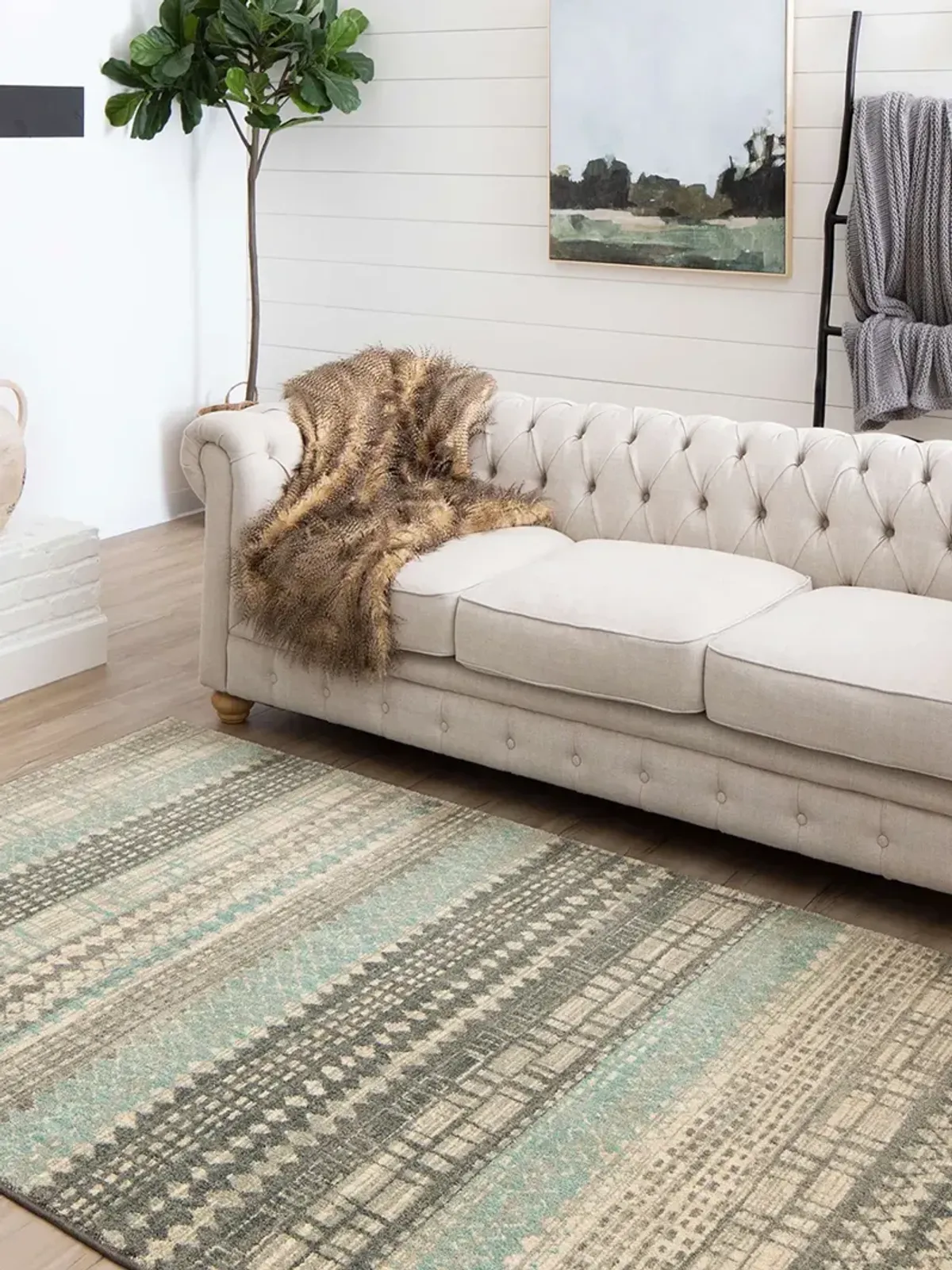 Euphoria Eddleston Ash gray 5' 3" X 7' 10" Rug