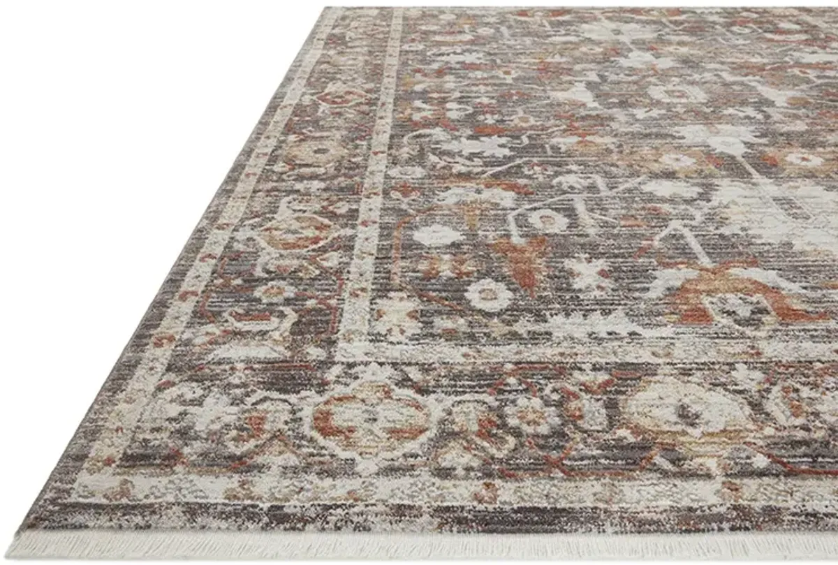 Bonney BNY07 Charcoal/Spice 5'3" x 7'6" Rug