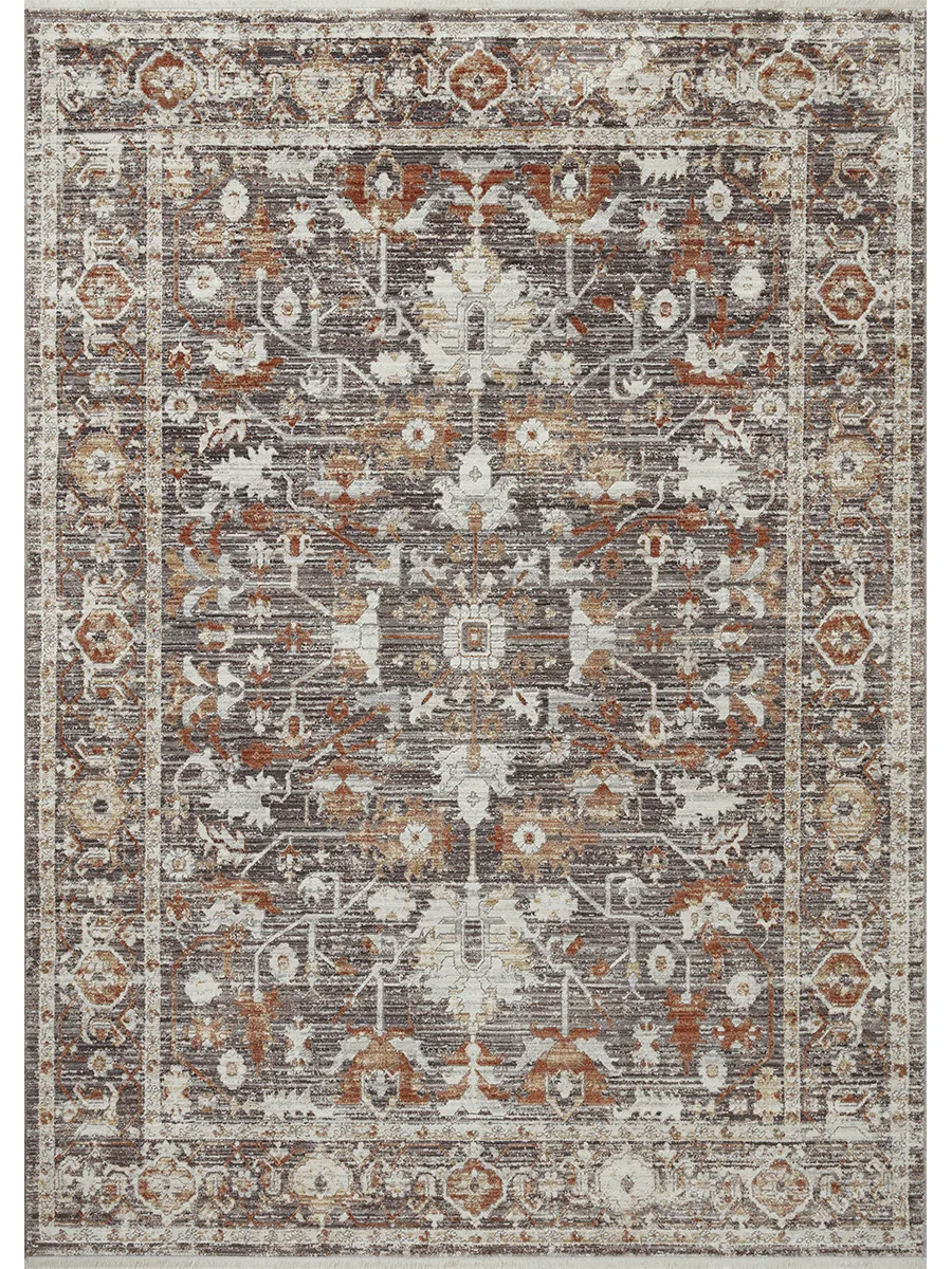 Bonney BNY07 Charcoal/Spice 5'3" x 7'6" Rug