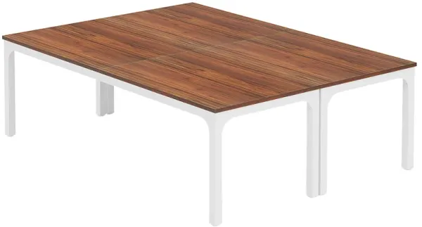 79" Executive Office Desk, Rectangular Computer Desk with Metal Frame, Home Office Workstation for 2 Persons