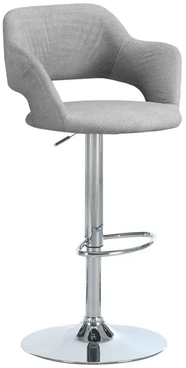 Bar Stool, Swivel, Bar Height, Adjustable, Chrome