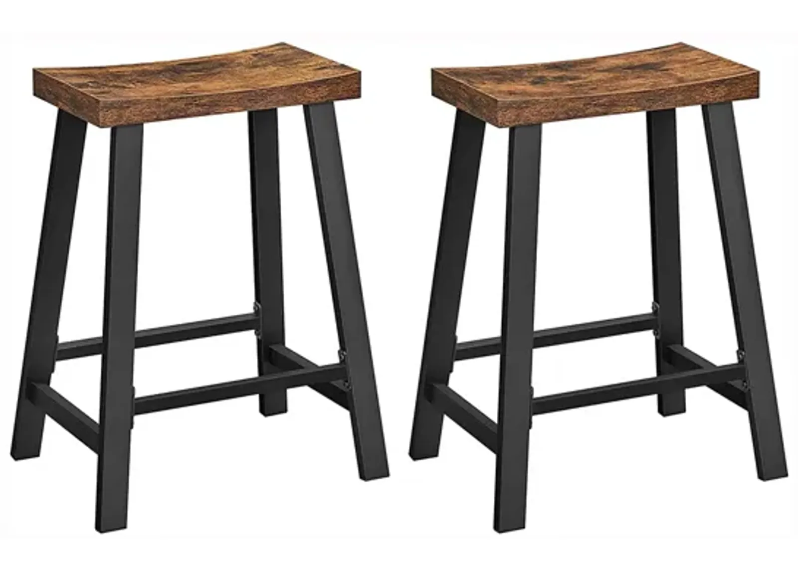 Set of 2 Bar Chairs with Footrest for Kitchen Breakfast