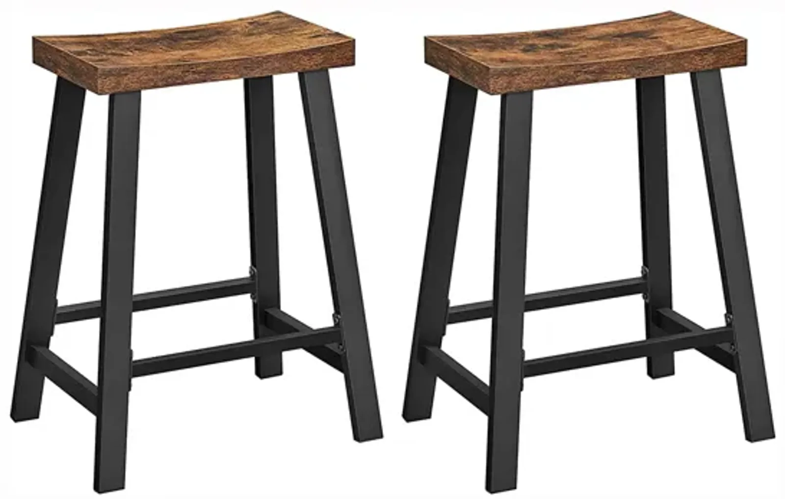 Set of 2 Bar Chairs with Footrest for Kitchen Breakfast