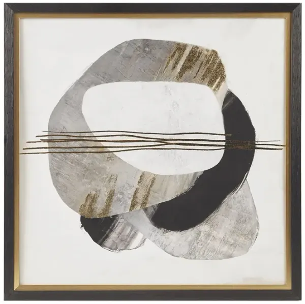 Gracie Mills Dwayne Contemporary Gold Foil Abstract Wall Art