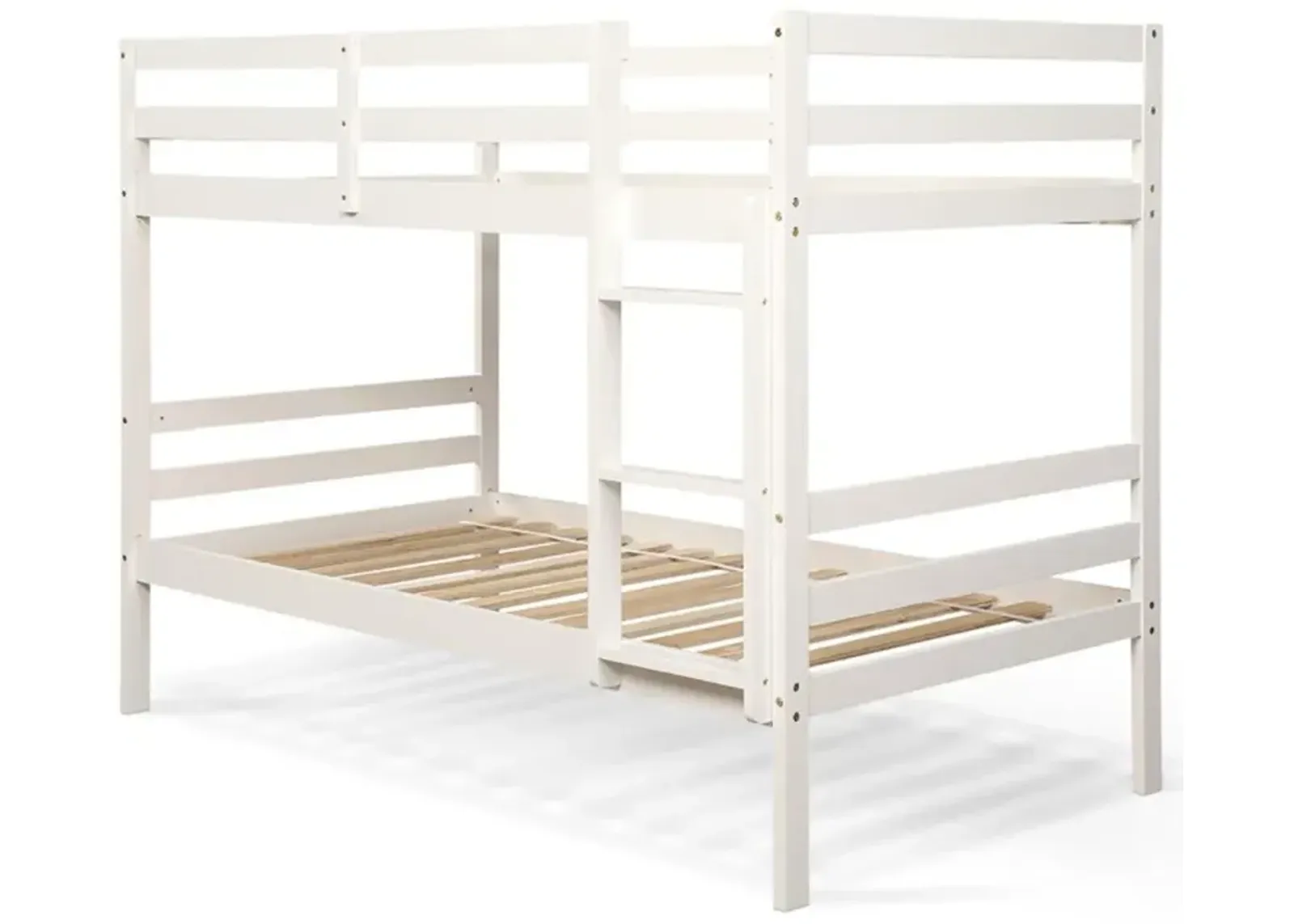 Hivvago Twin Size Sturdy Wooden Bunk Beds with Ladder and Safety Rail