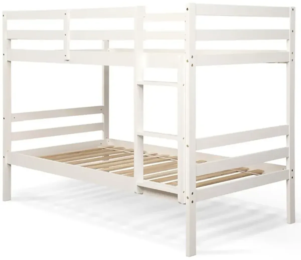 Hivvago Twin Size Sturdy Wooden Bunk Beds with Ladder and Safety Rail