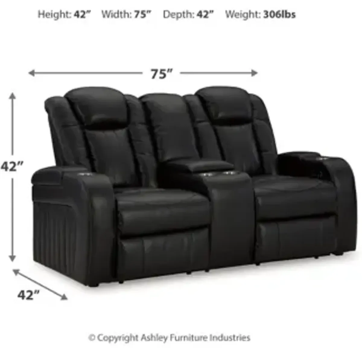 Caveman Den Power Recline Loveseat