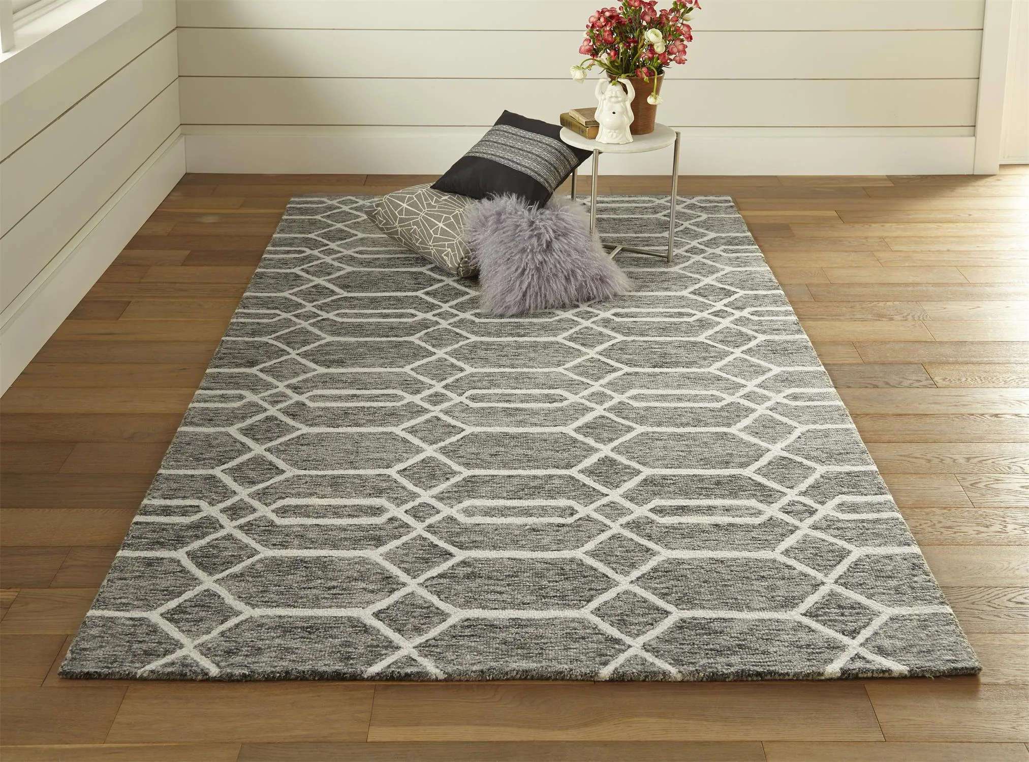 Belfort 8777F Gray/Black/Ivory 9' x 12' Rug