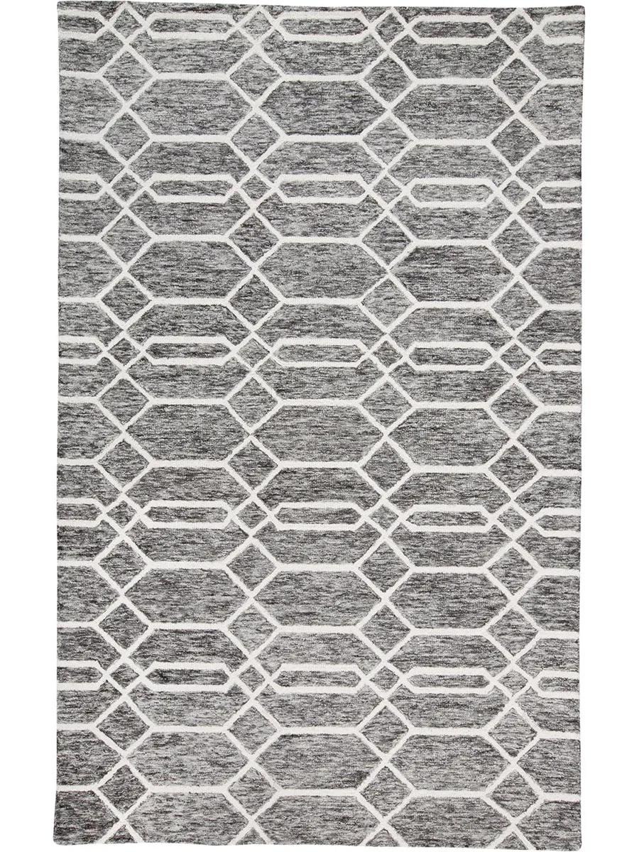 Belfort 8777F Gray/Black/Ivory 9' x 12' Rug