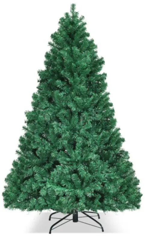 Hivvago PVC Artificial Christmas Tree with LED Lights