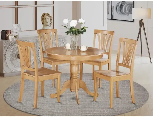 5 Pc Kitchen Table-round Kitchen Table plus 4 Chairs for Dining room