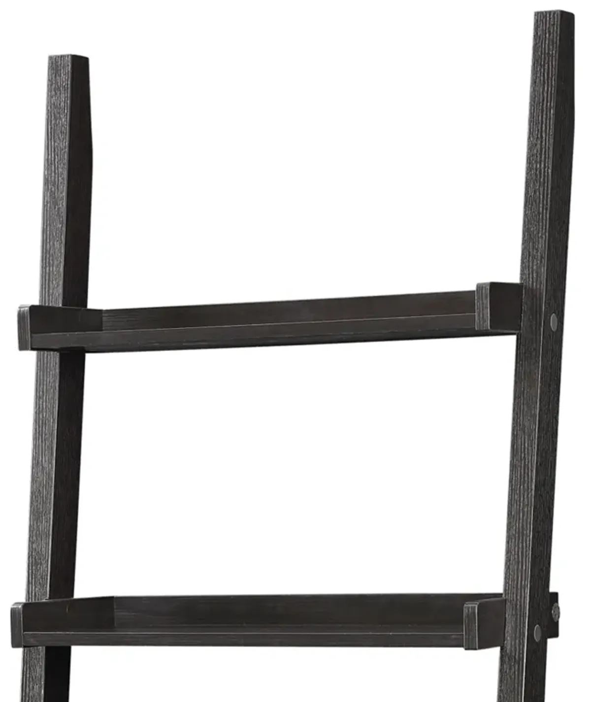 Sleek Wooden Ladder Bookcase with 5 Shelves, Brown-Benzara