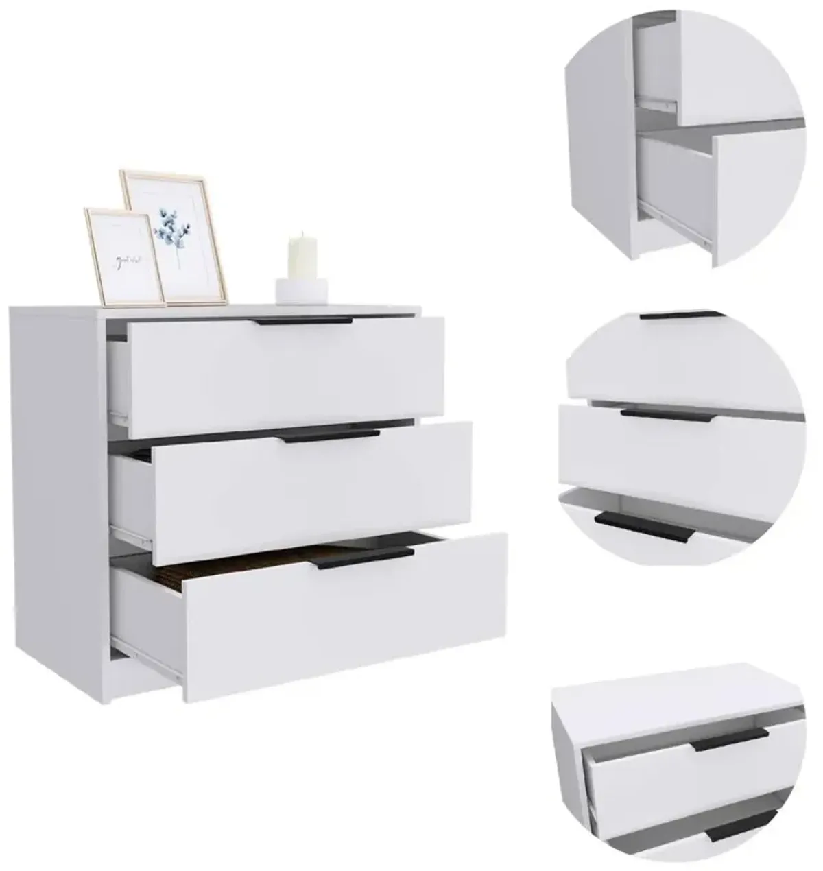 Egeo 3 Drawer Dresser White