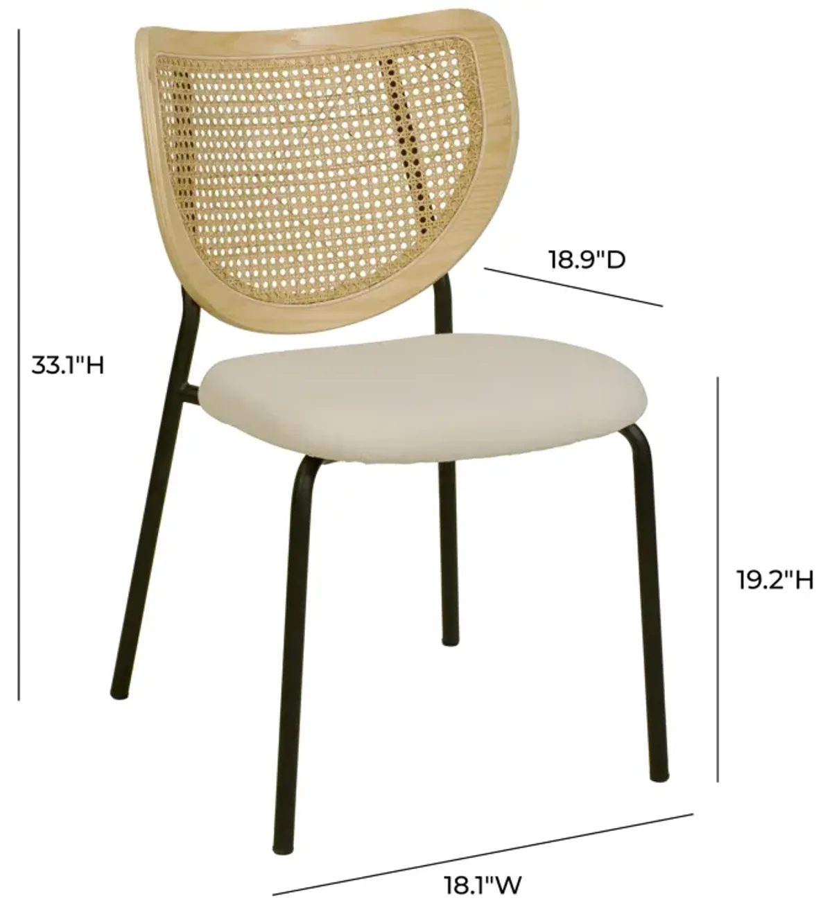 Nessie Natural Rattan Dining Chair - Set of 2